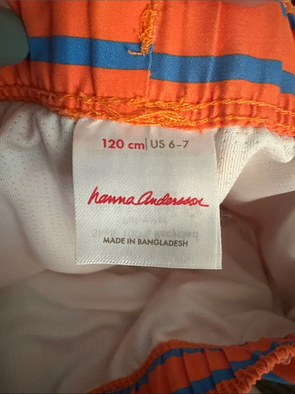 Hanna Andersson Striped Swim Trunks, boys 6-7